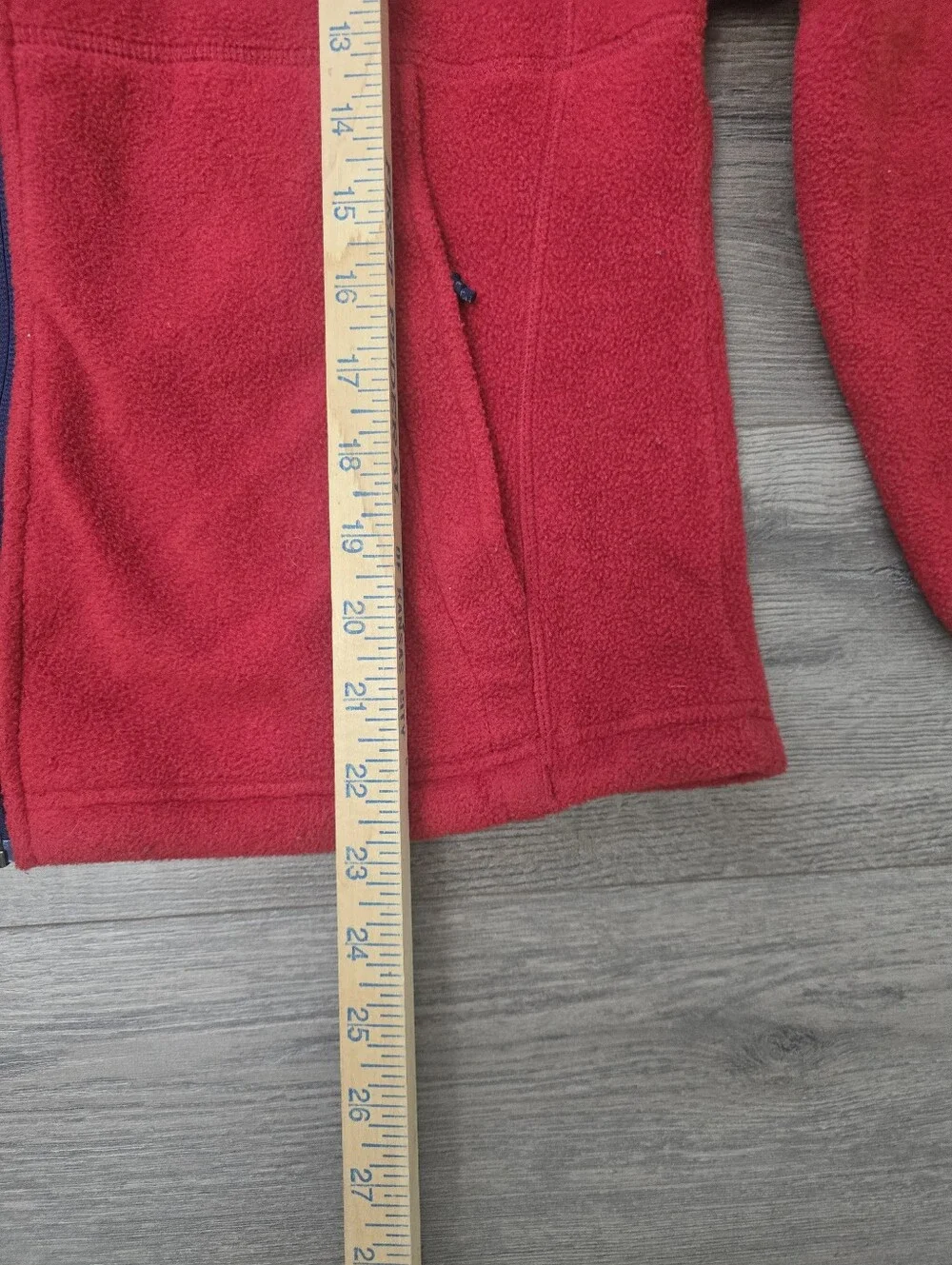 L.L. Bean Full Zip Fleece Jacket Youth Large 14-16 Red Burgandy